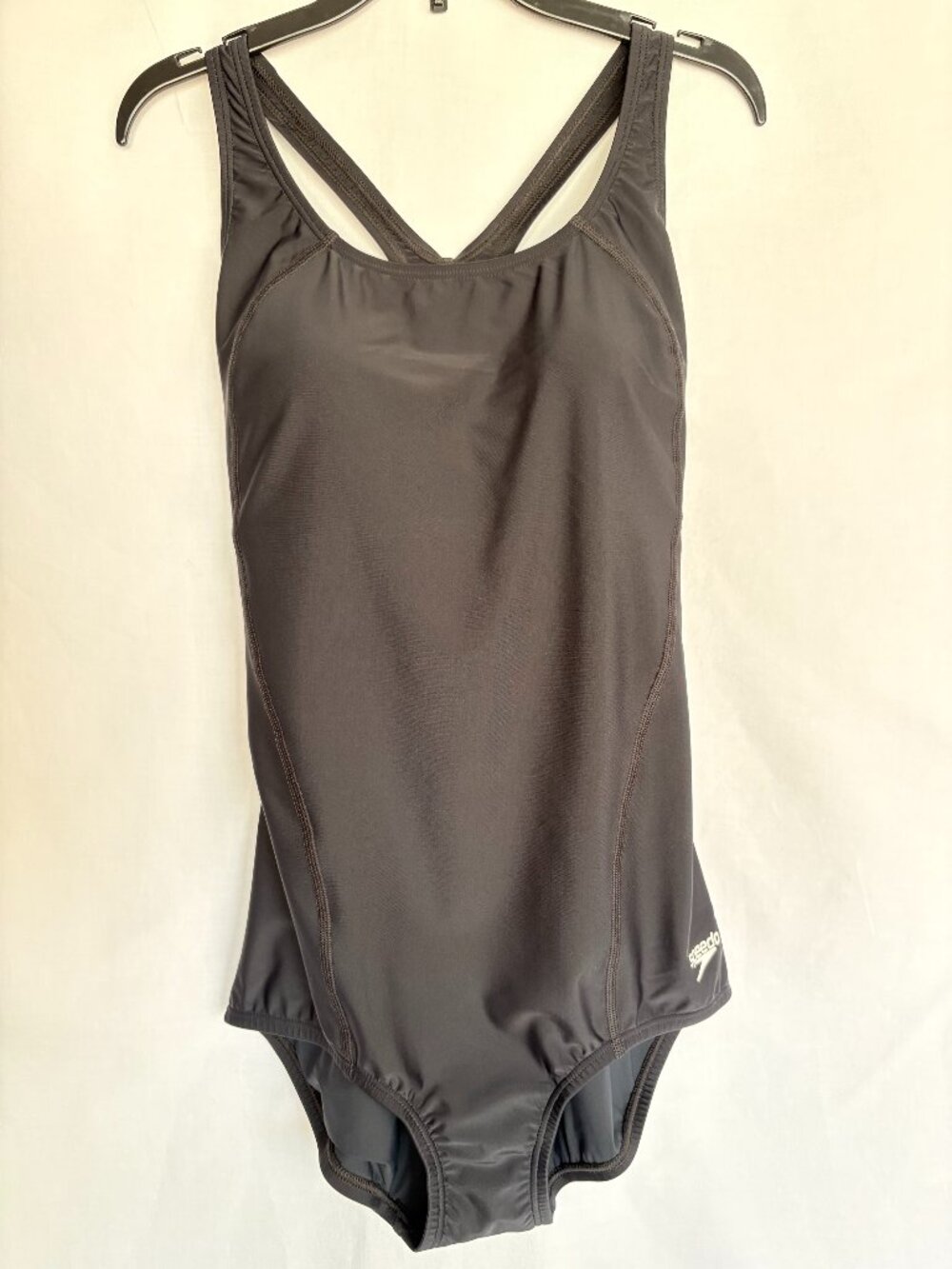 NWT Speedo Black One Piece Racerback Swimsuit Light Support Size M